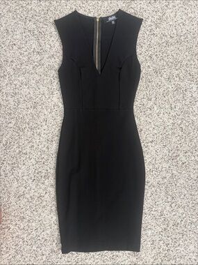 Lulu's Black Sleeveless V-Neck Mini Sheath Dress